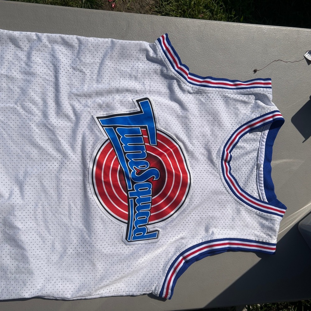 Space Jam Michael Jordan 23 Tune Squad Basketball Jersey White Mesh Small